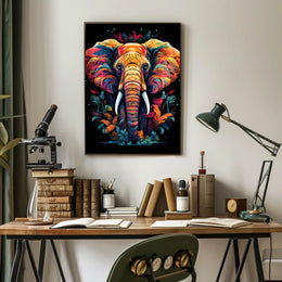 Majestic Elephant Abstract Wildlife Art Poster