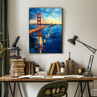 Golden Gate Bridge Sunset Scenic Artwork Home Decor Poster