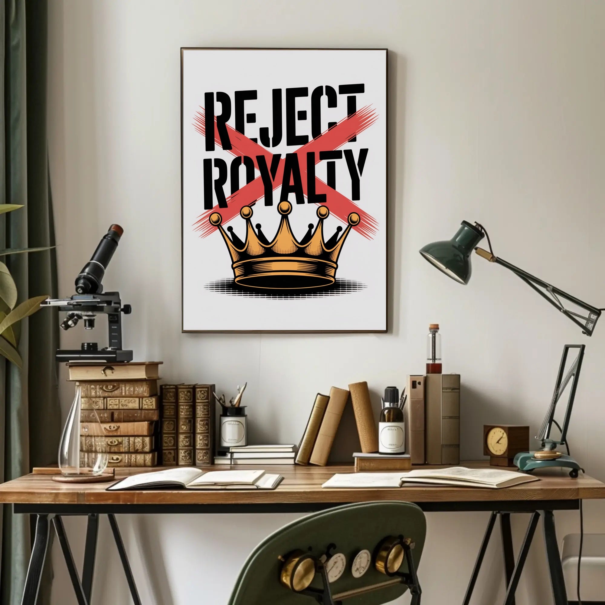 REJECT ROYALTY Artistic Graphic Design Poster