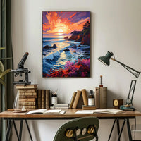 Vibrant Coastal Sunset Poster PosterGoat