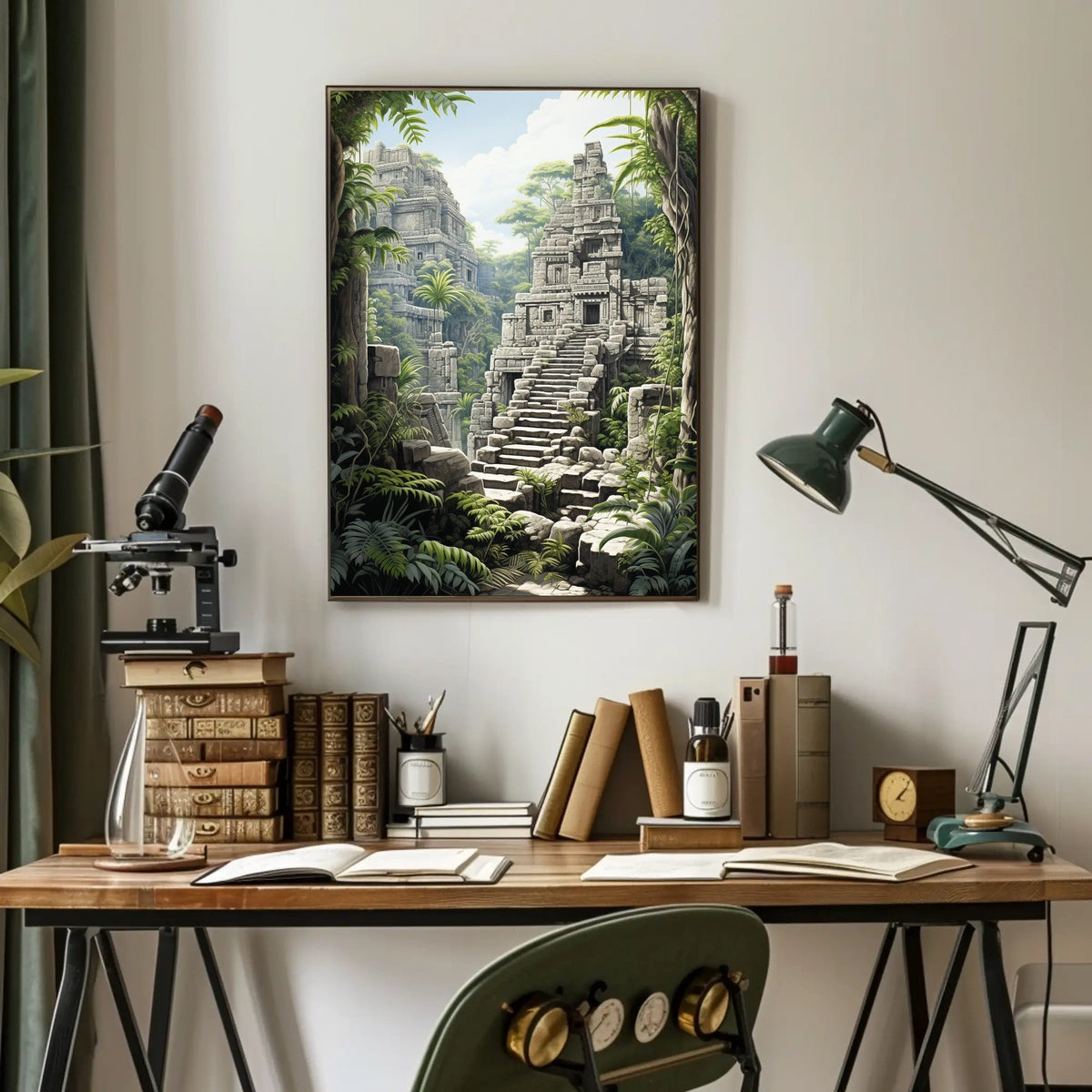 Ancient Stone Temple in Jungle Cultural or Heritage Poster