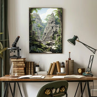 Ancient Stone Temple in Jungle Cultural or Heritage Poster