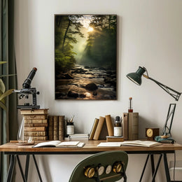 Tranquil Sunlit Forest Travel Poster Print