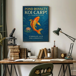 Pond Royalty Koi Carp Poster