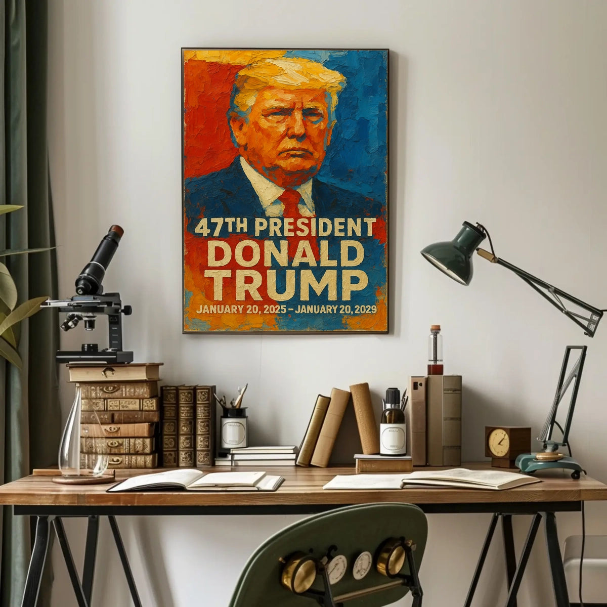 Donald Trump Visionary Color Pop Art Portrait Vibrant Leadership Patriotic American Icon Poster