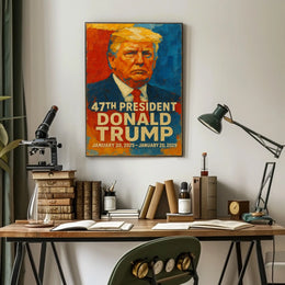 Donald Trump Visionary Color Pop Art Portrait Vibrant Leadership Patriotic American Icon Poster