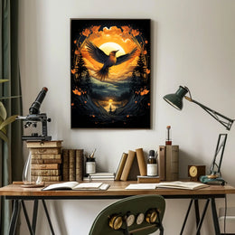 Flight At Sunset Poster