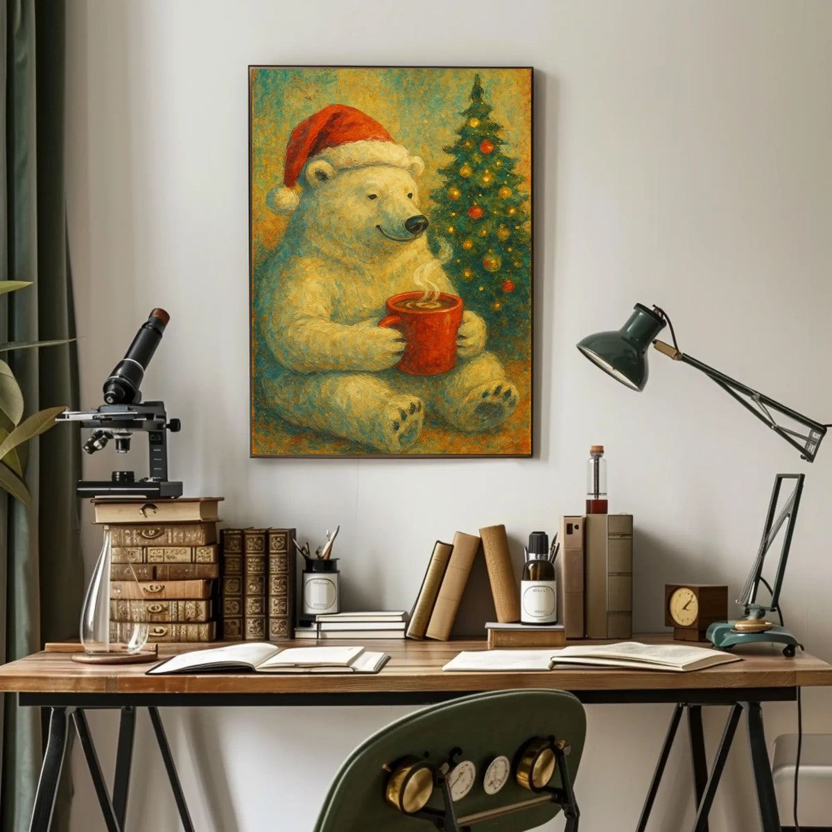 Festive Polar Bear Celebration Poster