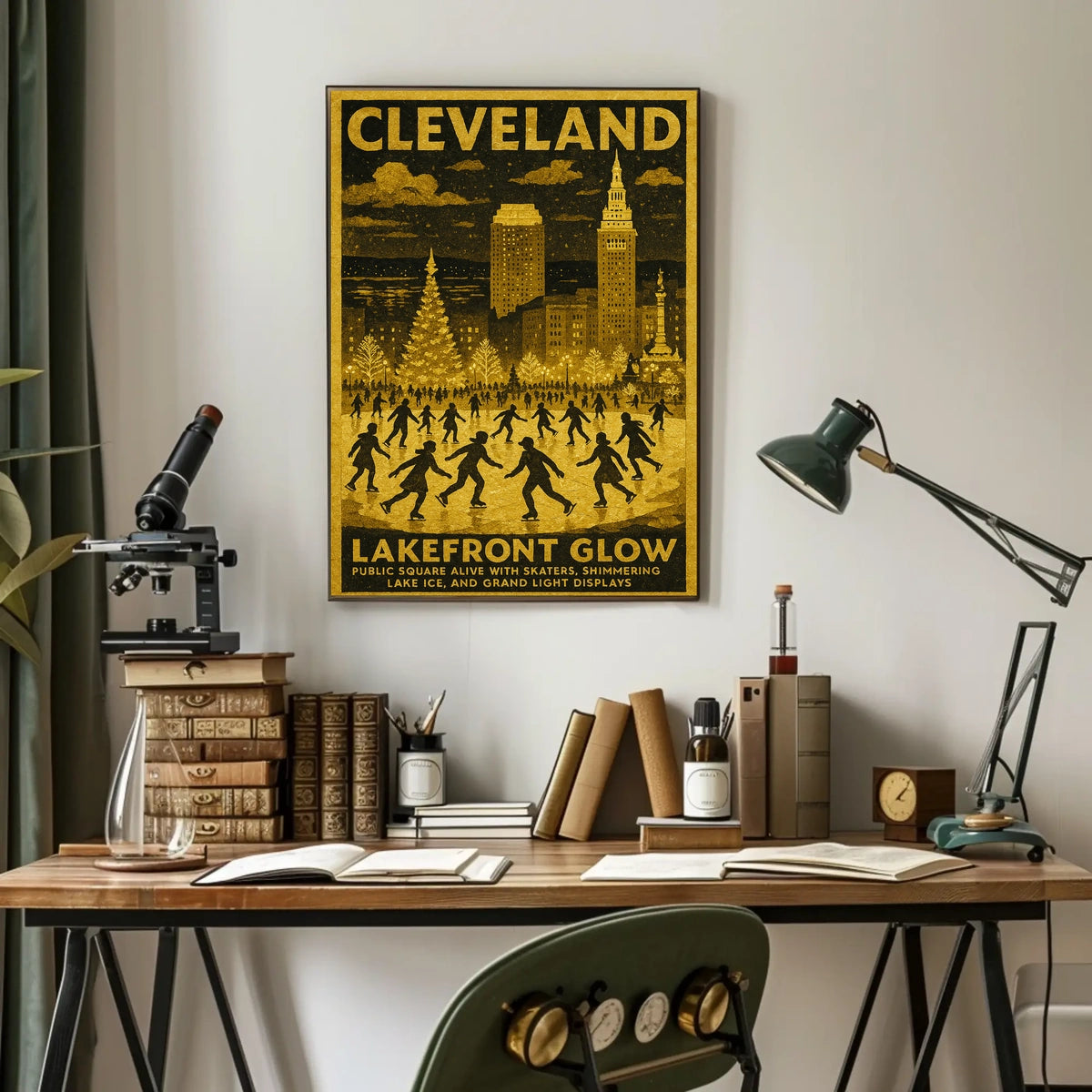 Cleveland Lakefront Glow Poster