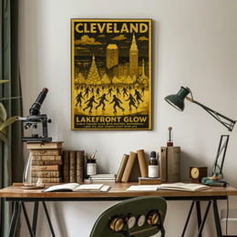 Cleveland Lakefront Glow Poster