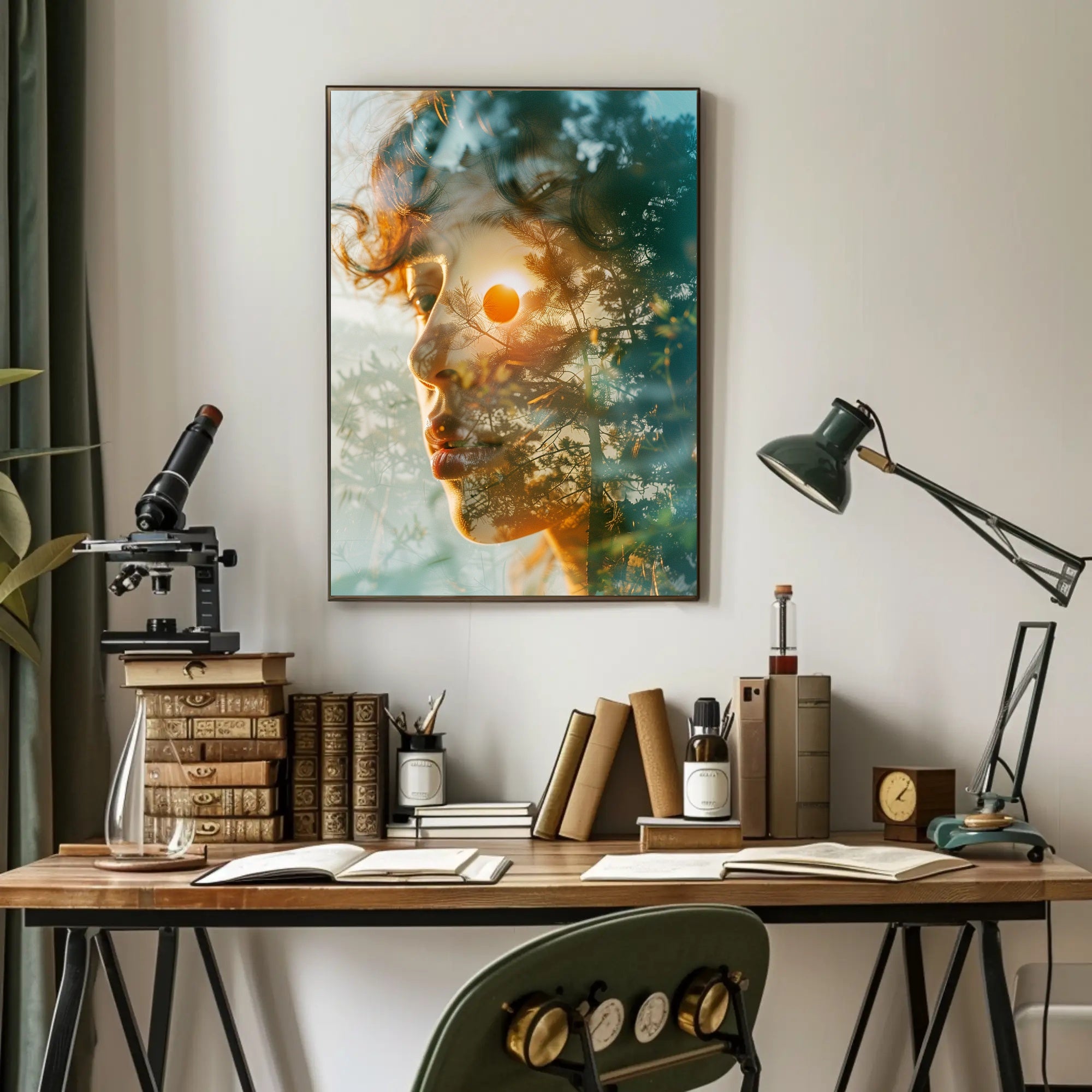 Dreamy Double Exposure Nature Harmony Poster PosterGoat