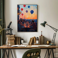 rooftop barbecue at sunset Poster