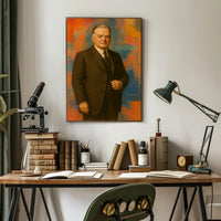Elegant Portrait with Geometric Elegance: Abstract, Artistic Poster