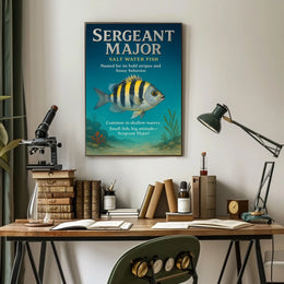 Sergeant Major Fish Bold Stripes and Big Attitude Poster