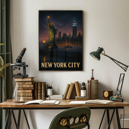 New York City A Rainy Evening Poster
