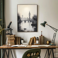 Big Ben and Thames London Travel Poster
