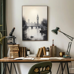 Big Ben and Thames London Travel Poster
