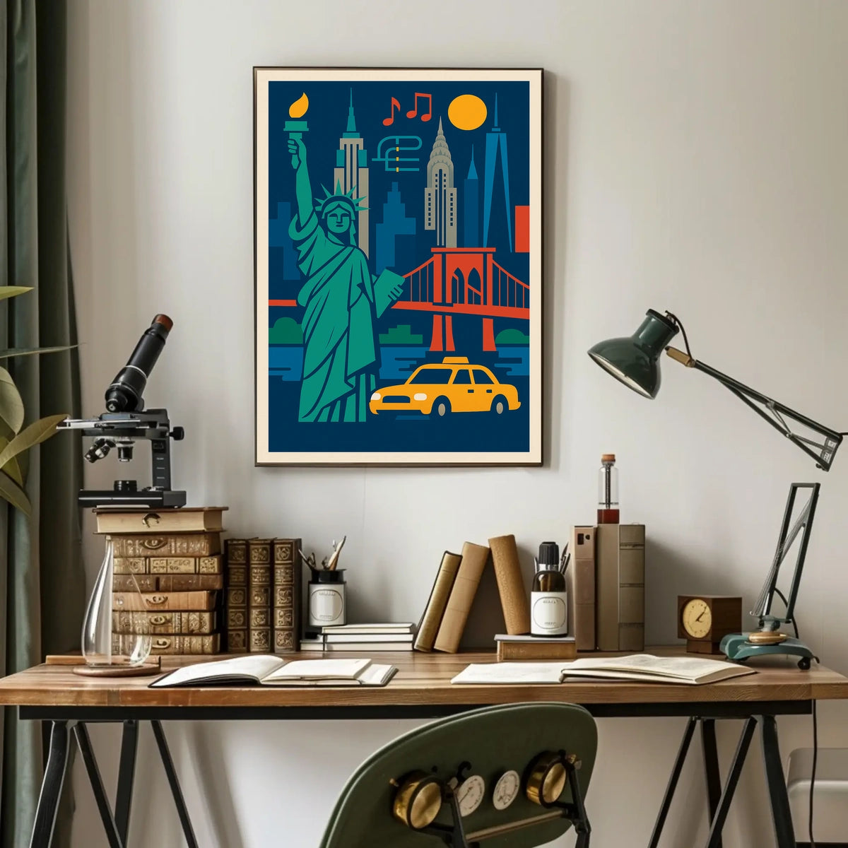 New York City Vibrant Urban Art Poster Modern Wall Art