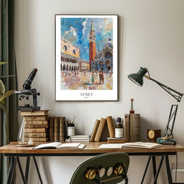 Venice A Vibrant Watercolor Poster