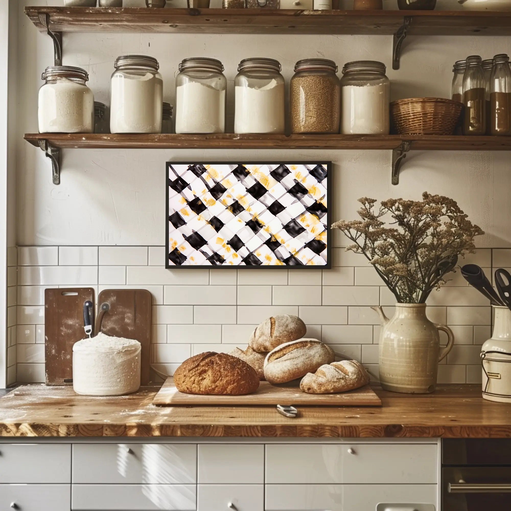 Abstract Checkered Art Poster