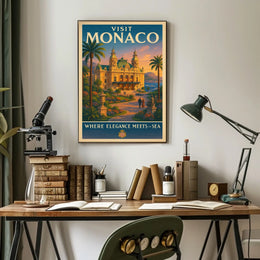 Visit Monaco Where Elegance Meets the Sea Poster