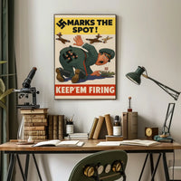 KEEP'EM FIRING WWII Propaganda Patriotic Poster