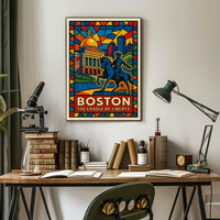 Boston The Cradle Of Liberty Cityscape Poster Wall Art