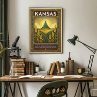 Kansas Heart of America Poster PosterGoat