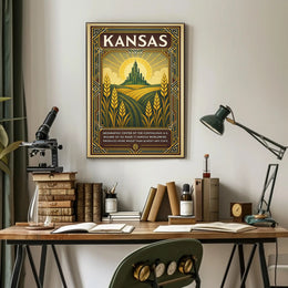 Kansas Heart of America Poster PosterGoat