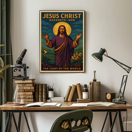 Jesus Christ Vintage Illustration: Motivational or Quote Poster