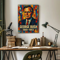 George H. W. Bush 41st President of the United States Glitch Hop Art Poster