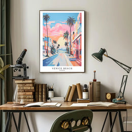 Venice Beach Sunset Poster PosterGoat