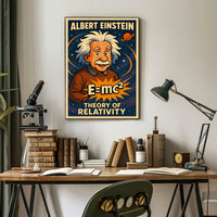 Einstein Relativity Theory Vintage Educational Wall Poster