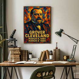 Grover Cleveland 22nd President of the United States Glitch Hop Art Poster