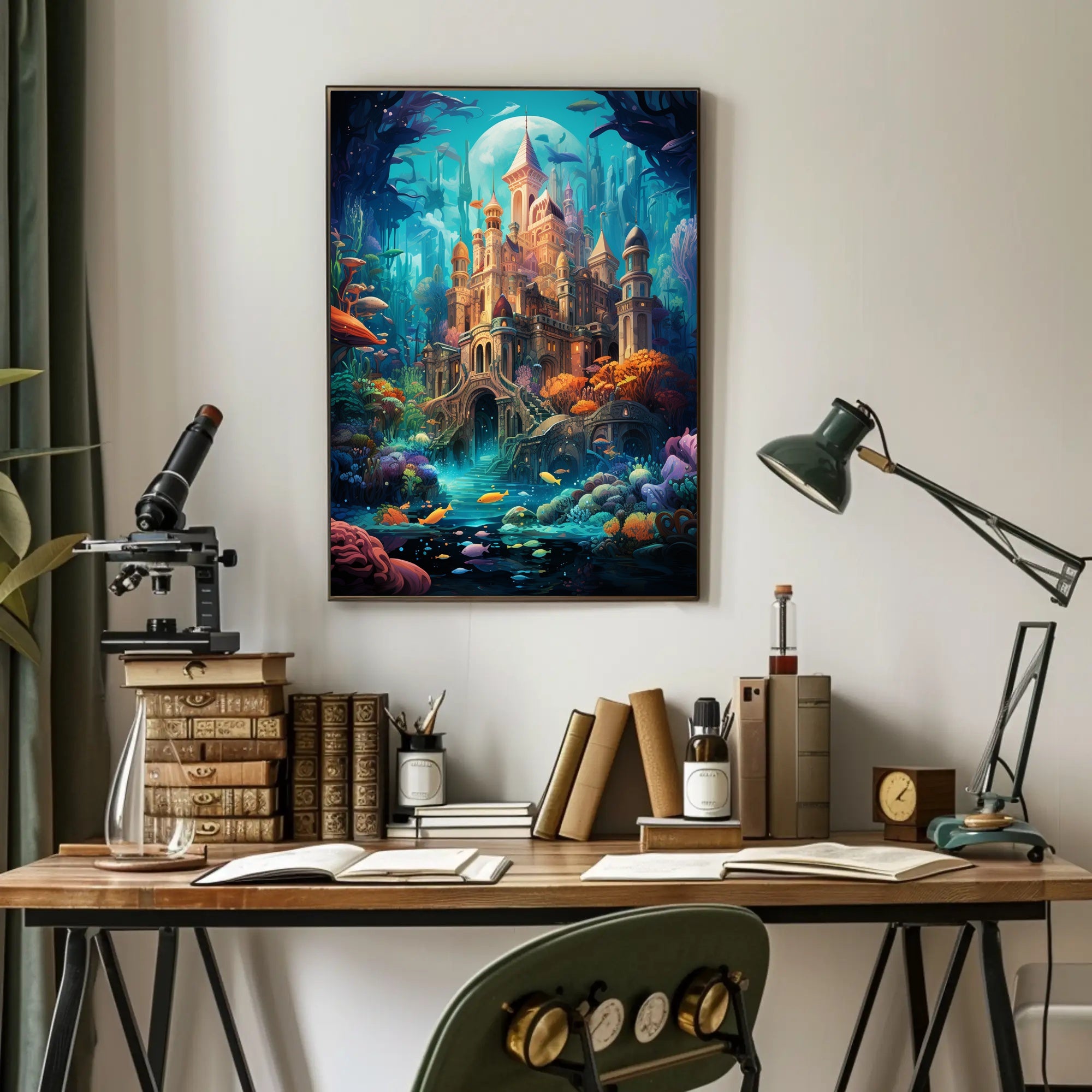Enchanted Underwater Castle Poster