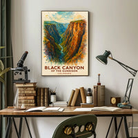 Black Canyon Colorado Scenic Watercolor Art Poster