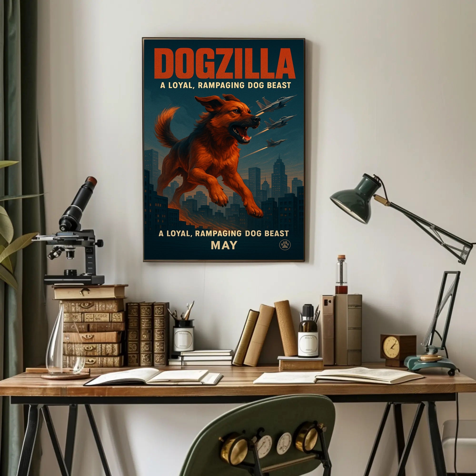 Dogzilla Rampaging Dog Beast Poster PosterGoat
