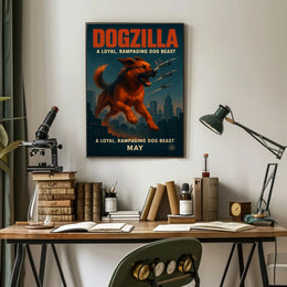 Dogzilla Rampaging Dog Beast Poster PosterGoat