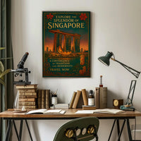 Singapore Vintage Travel Poster Wall Art Print