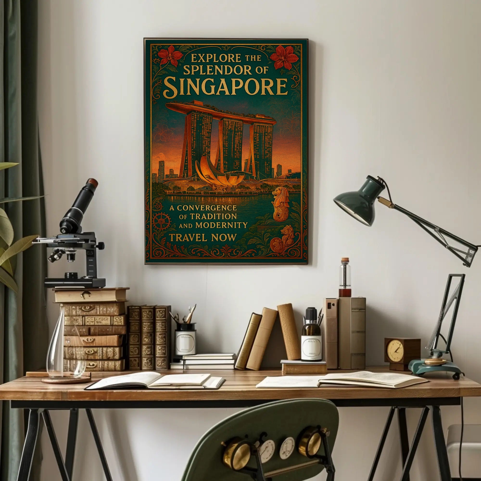 Singapore Vintage Travel Poster Wall Art Print