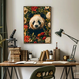 Panda in Bloom Wall Art Decor Print