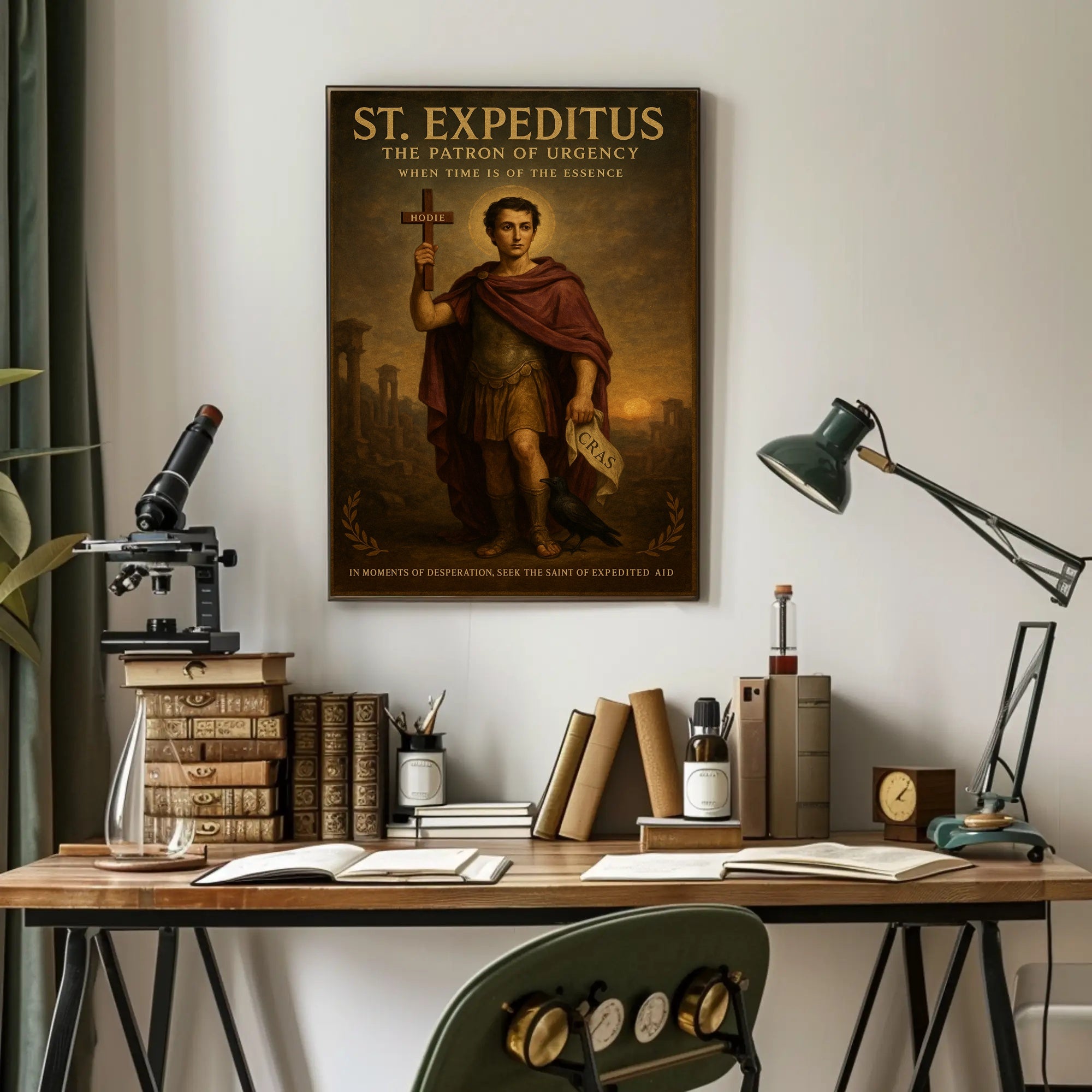 St. Expeditus Religious Poster Vintage Wall Art