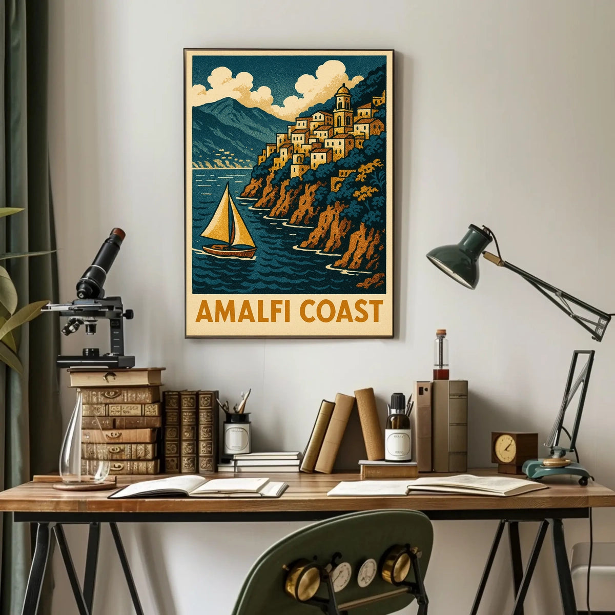 Amalfi Coast Travel Poster 18x24 Coastal Wall Art Print