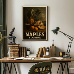 Tropical Essence Of Naples Poster Coastal Wall Art Decor