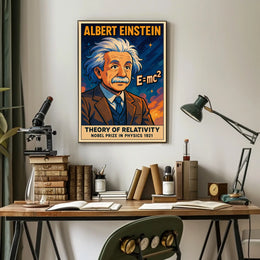 Einstein Relativity Theory Vintage Science Study Poster