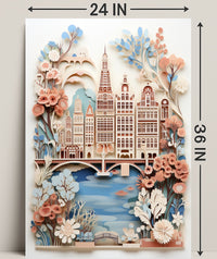 Whimsical Cityscape Poster