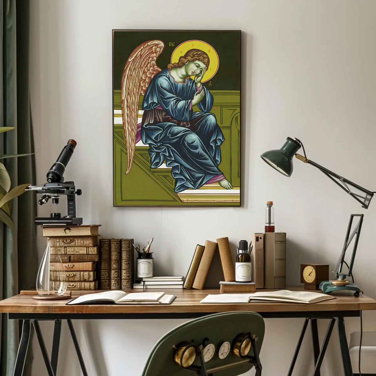 Contemplative Angelic Icon Poster