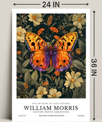 William Morris Butterfly Botanical Heritage Artistic Poster
