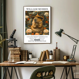 William Morris Surreal Capybara Art Fantasy or Mythology Poster