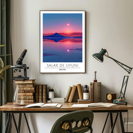 Salar de Uyuni Sunset Travel Poster